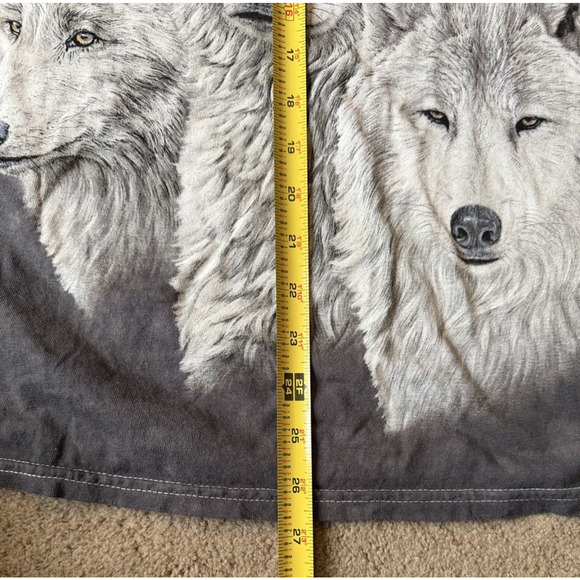 The Mountain Gray Wolf Shirt American Flag Long Sleeve Tee Size Medium M - Picture 7 of 7